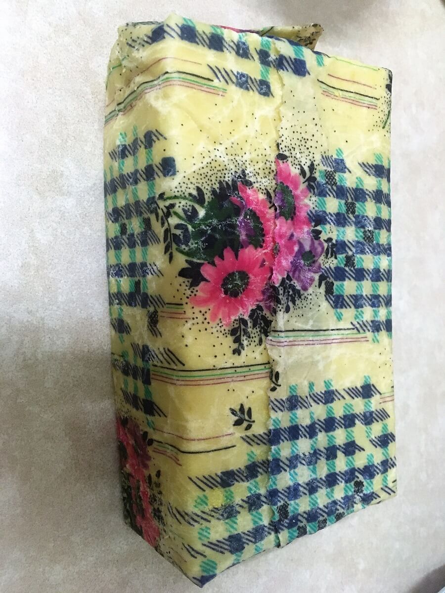 beeswax wraps over cheese